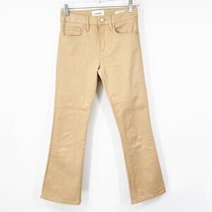 Frame Denim Le Crop Mini Boot Cut Coated Jeans in Toasted Almond